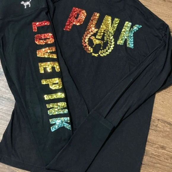VS PINK RAINBOW OMBRÉ BLING OUTFIT M - Picture 1 of 10